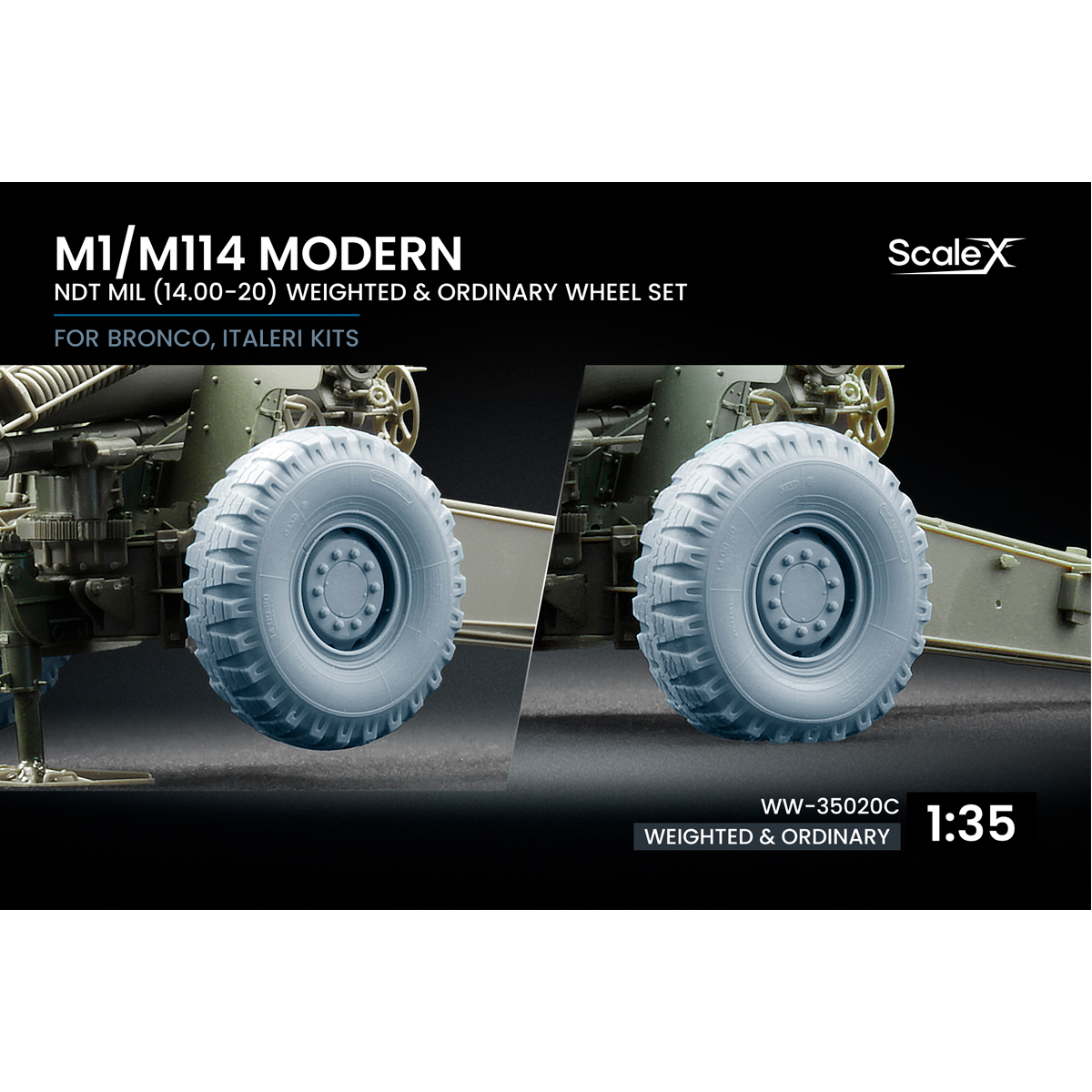 1/35 M1/M114 Modern Ordinary and weighted wheel set