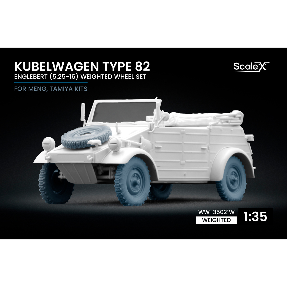 1/35 Kubelwagen type 82 Englebert Weighted wheel set