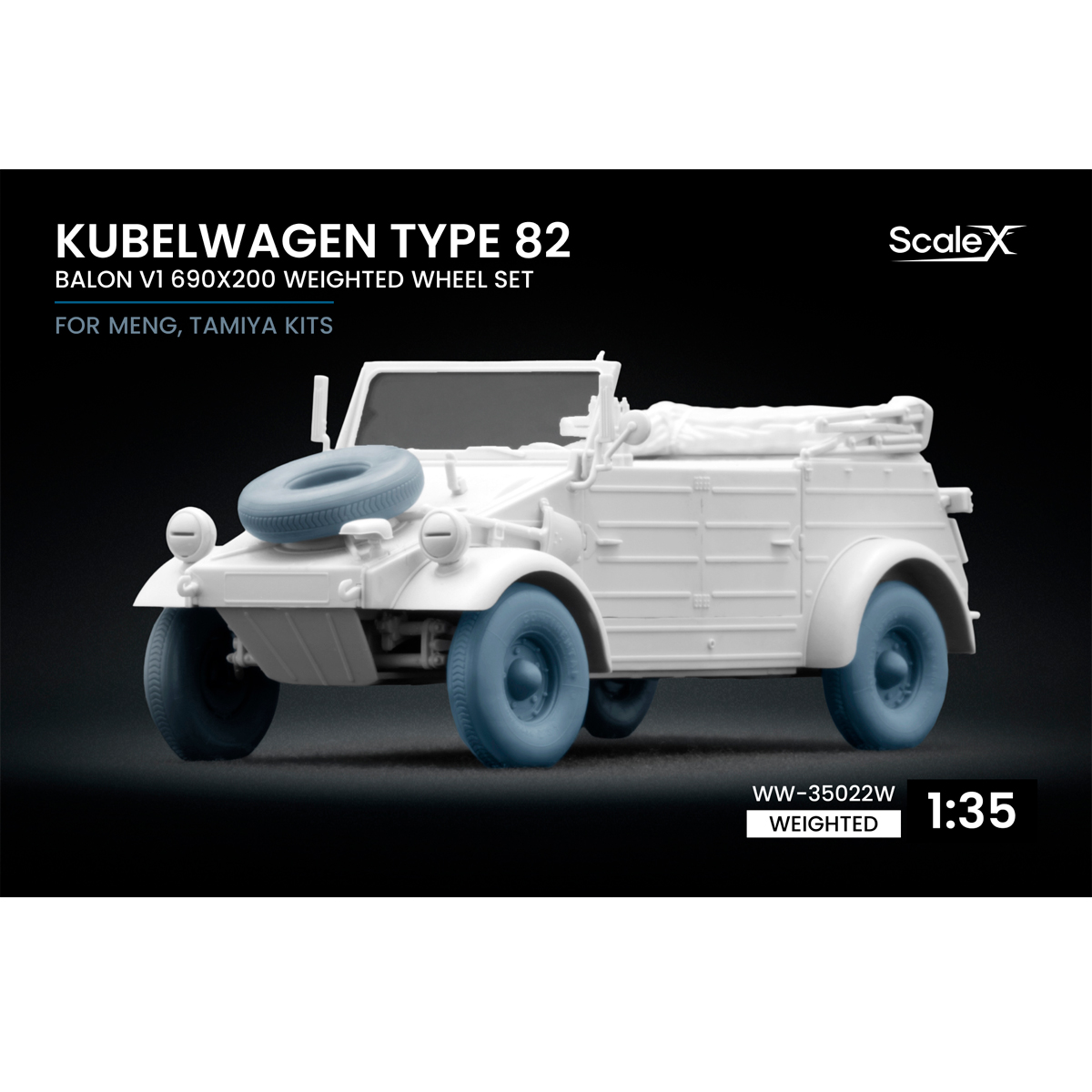1/35 Kubelwagen type 82 Balon 1 Weighted wheel set