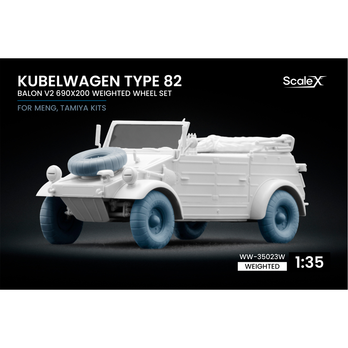 1/35 Kubelwagen type 82 Balon 2 Weighted wheel set