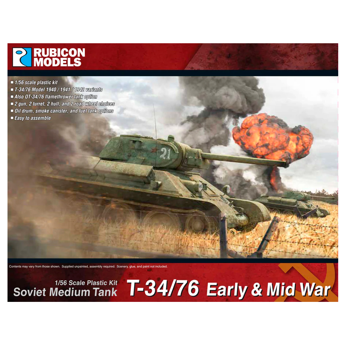 1/56 Soviet Medium Tank T-34/76 Early & Mid War (Slightly damaged box)