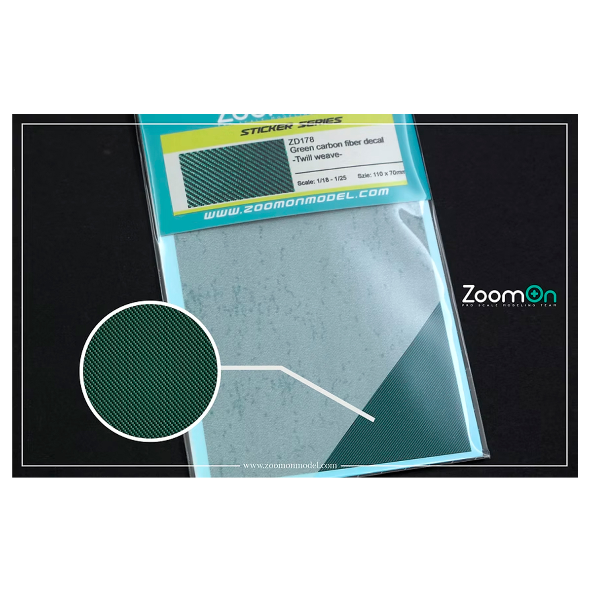 Green Carbon Fiber Decal Twill Weave