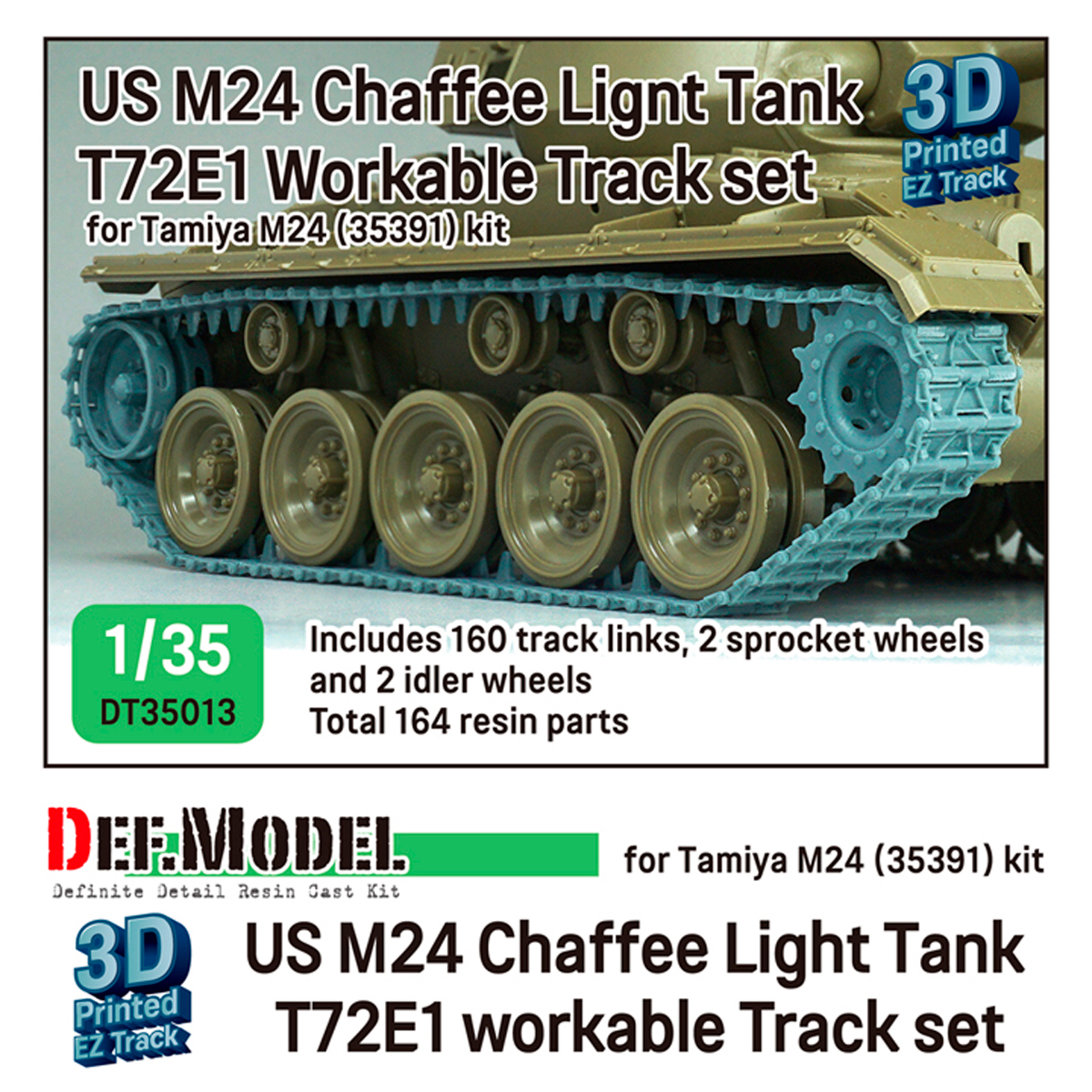 1/35 US M24 T72E1 Workable Track set (for 1/35 Tamiya kit)