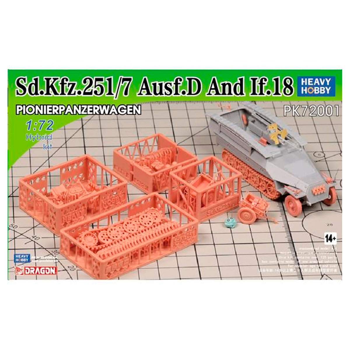 1/72 WWII German Sdkfz.251/7 Ausf.D and If.8