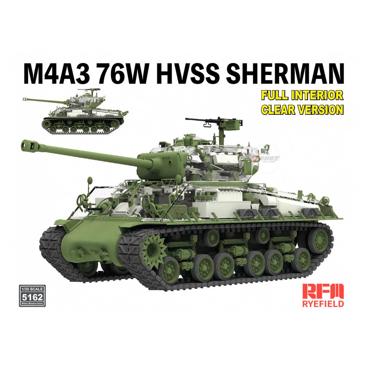 1/35 M4A3 76W HVSS Sherman Full Interior Clear Version