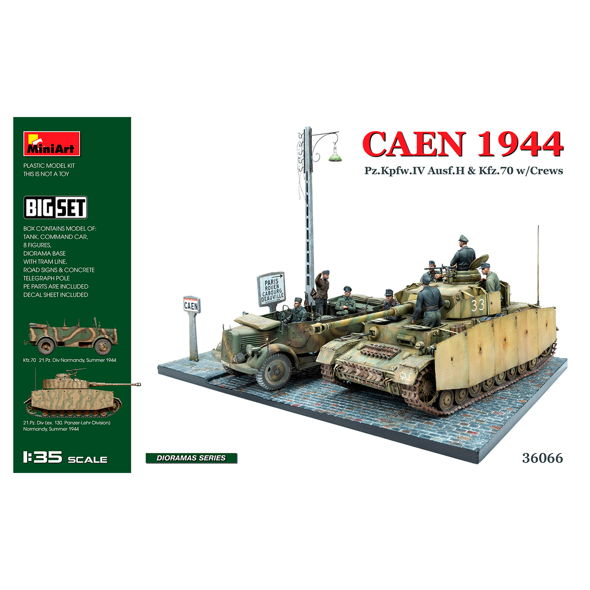 1/35 Caen 1944: Pz.Kpfw.IV Ausf.H & Kfz.70 w/Crews. Big Set