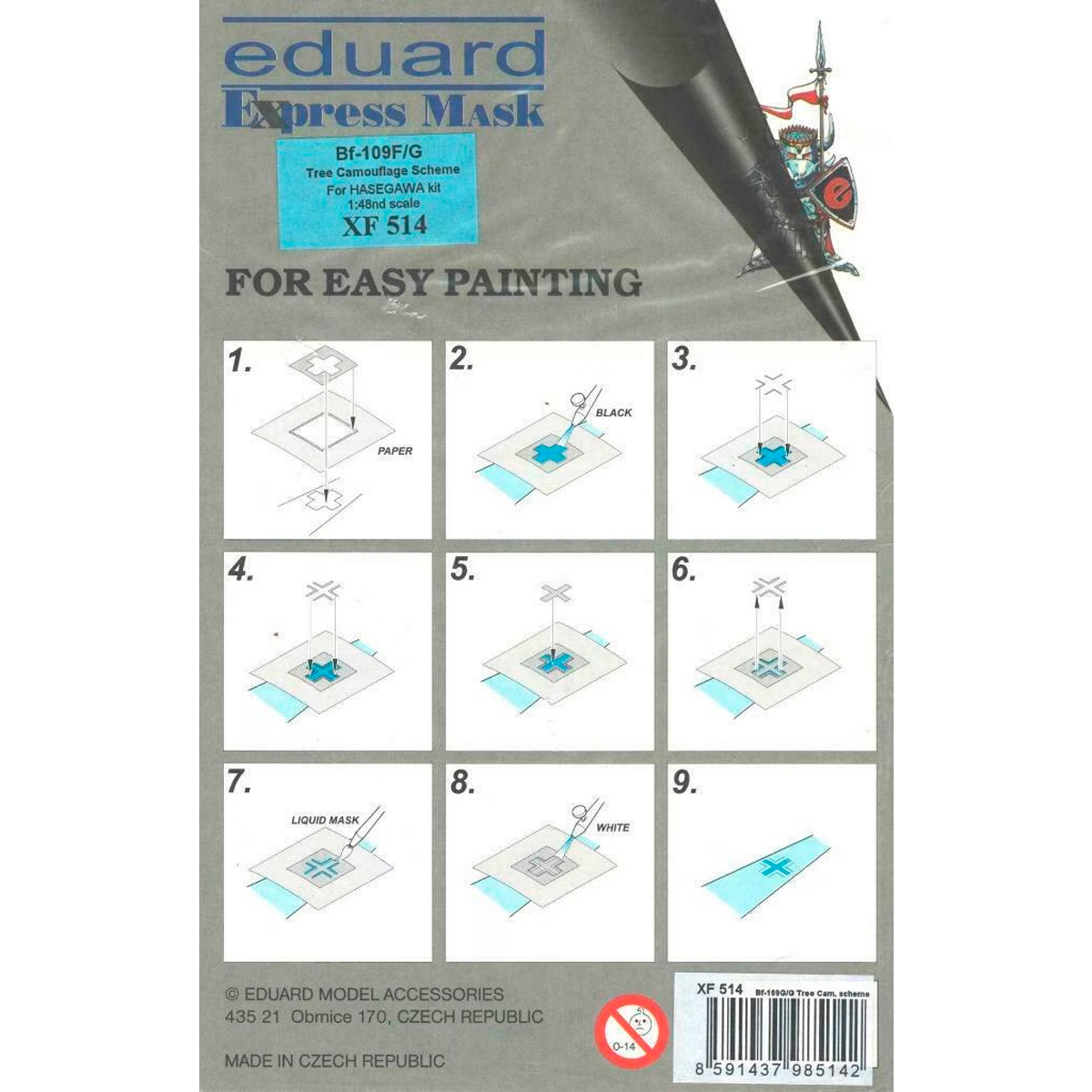Eduard 1/48 Bf 109 F/G Tree Camouflage Scheme for Hasegawa