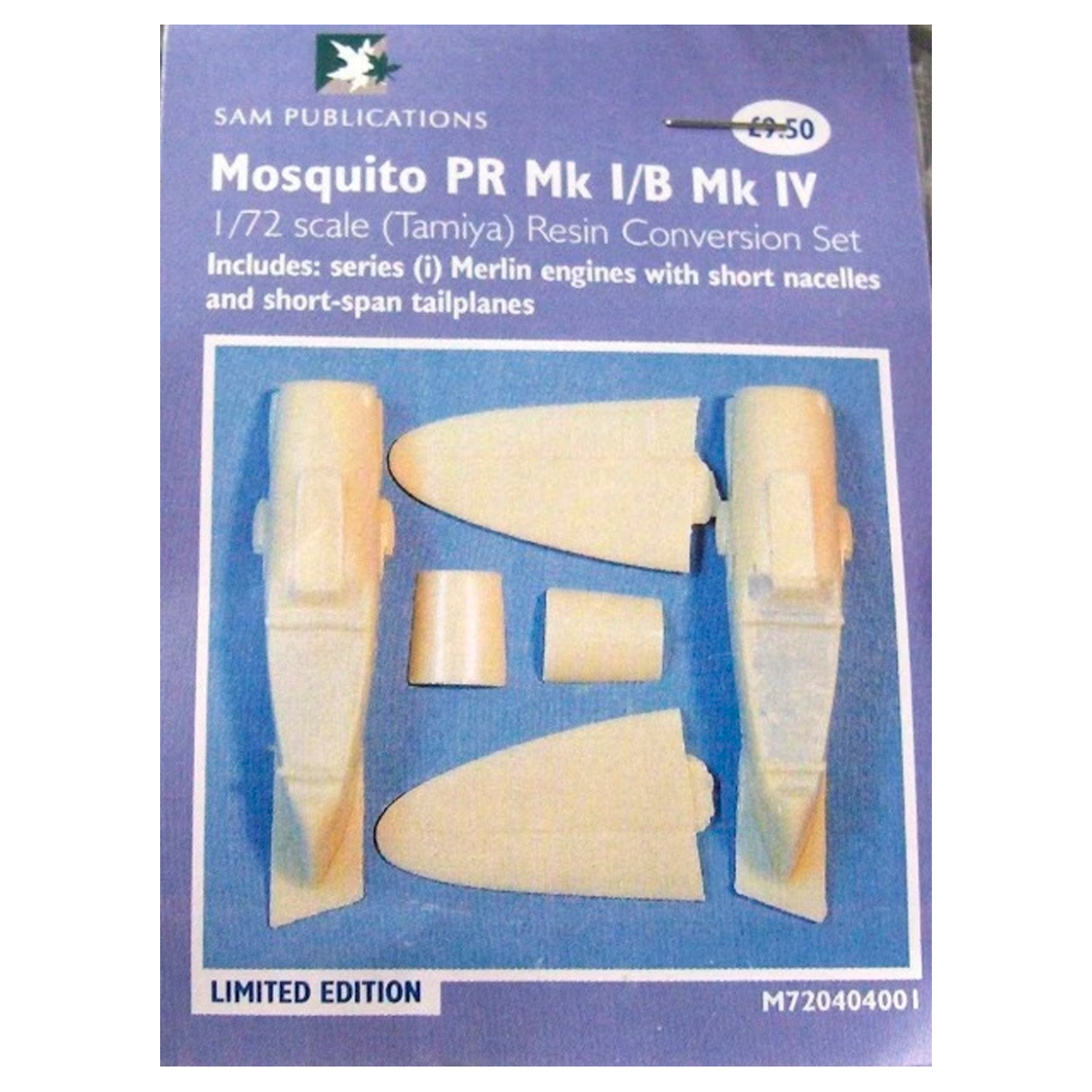 SAM Publications 1/72 Mosquito PR Mk I/B Mk IV Merlin Engines with Short Nacelles and Short-Span Tailplanes for Tamiya